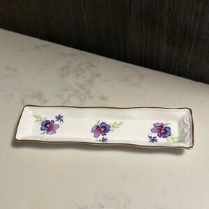 Vintage renaissance fine bone china relish olive plate
